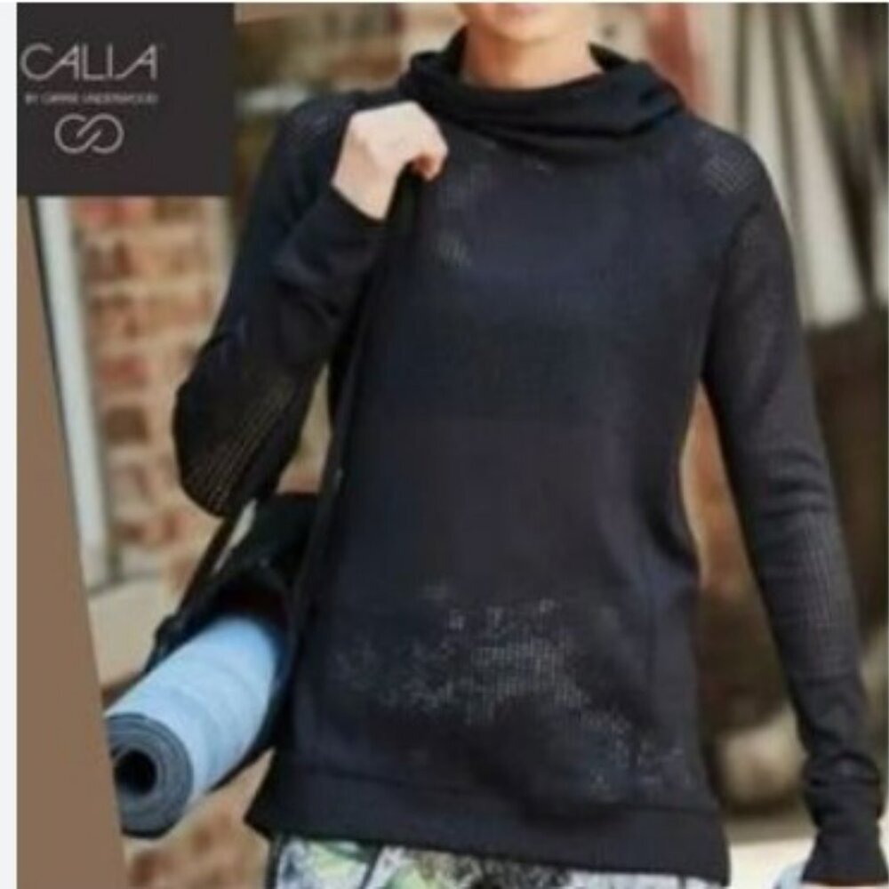 Calia by Carrie Underwood Limited‎ Edition Black Mesh Hoodie Sweatshirt Size M